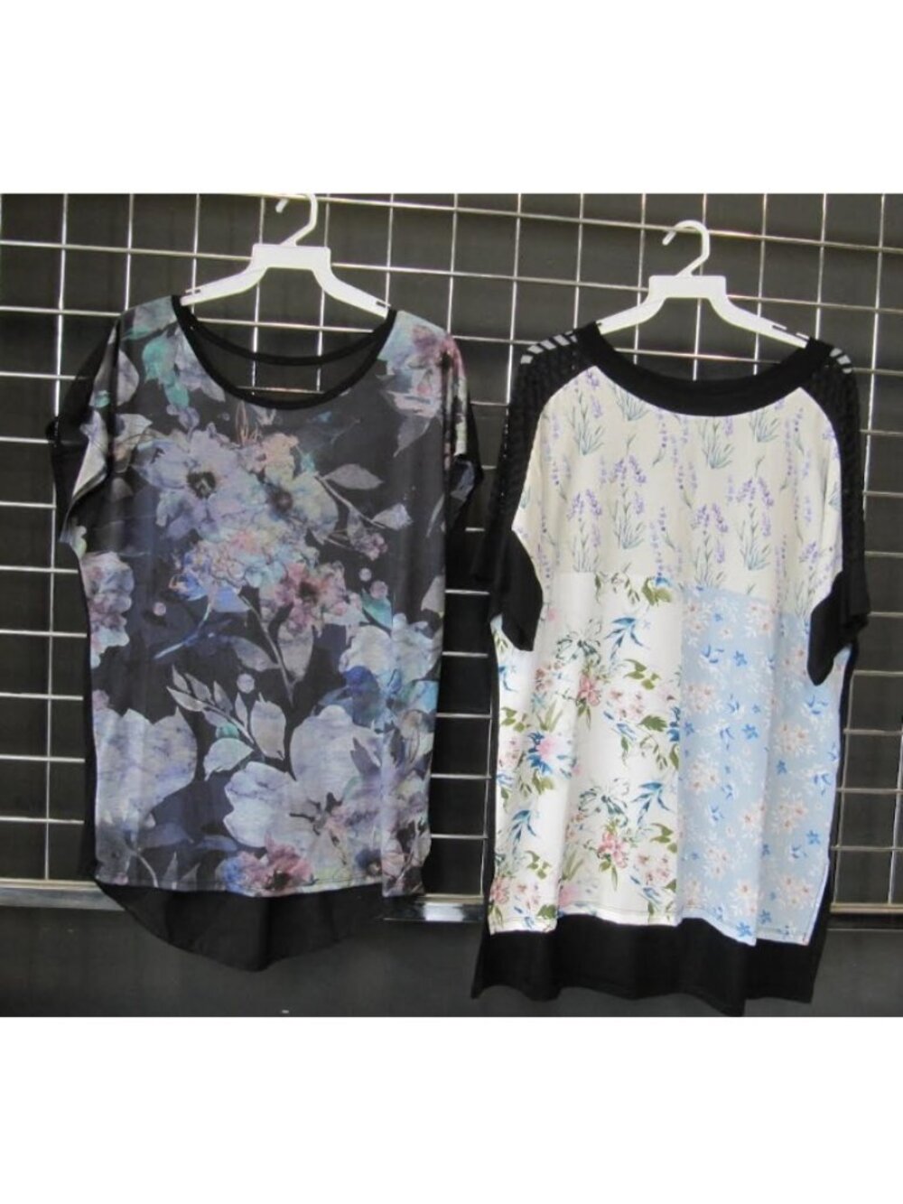 Women's 2-Piece Floral Tops – Dark Floral & Patchwork Print Bundle